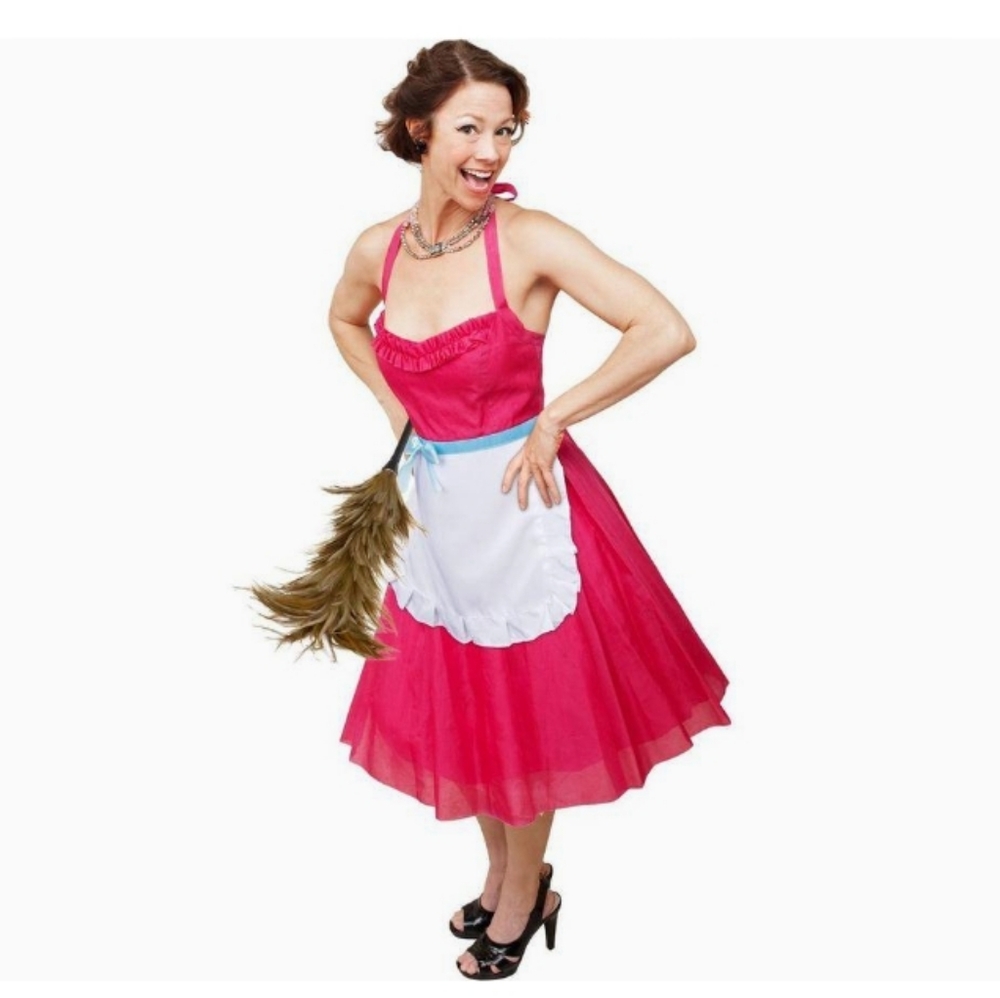 50s Happy Homemaker Apron Feather Duster.